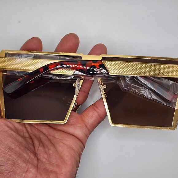 Sunglasses Oversized Large Flat Square Mirror Lens Set Of 3 Flat Top Aviator - Picture 11 of 14